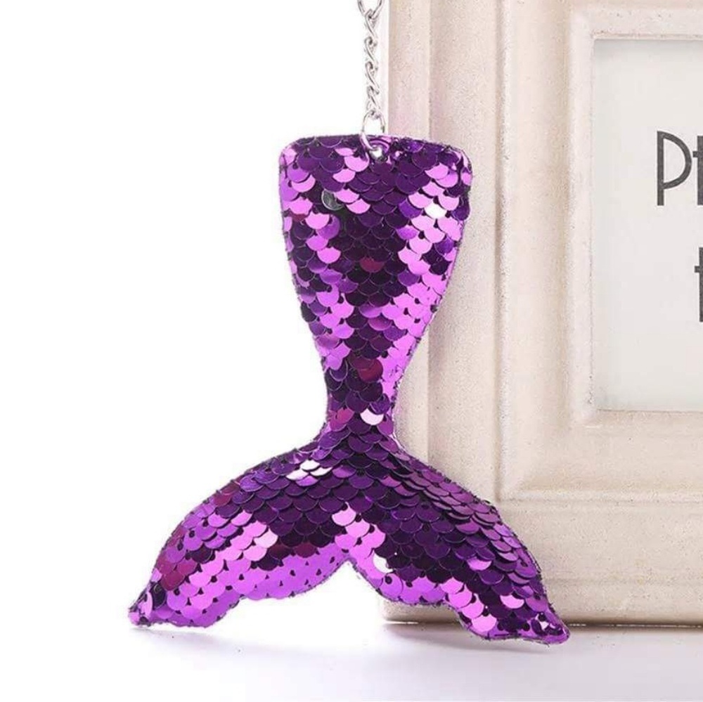 New Sequined Mermaid Tail keychain/ purse charm